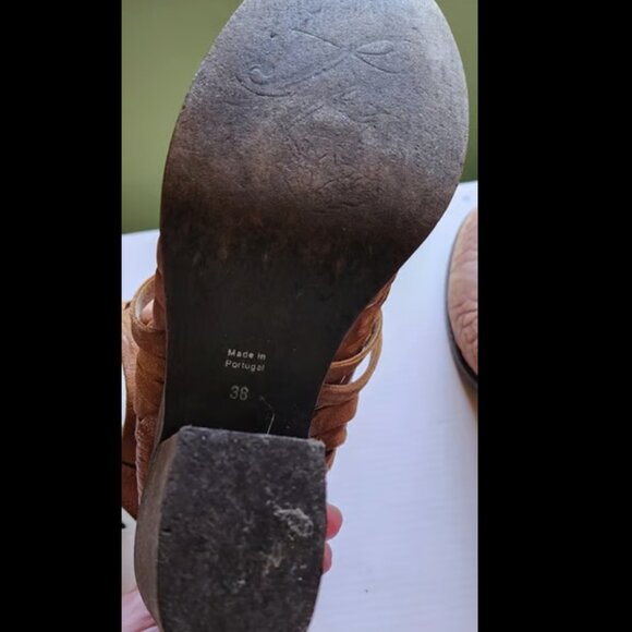 Free People Carrera Heel Lattice Leather Bootie sz 7.5 - Picture 7 of 7